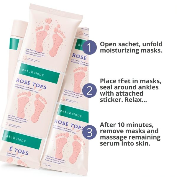 Rosé Toes Foot Mask Patchology Hydrating Rose Gold-3