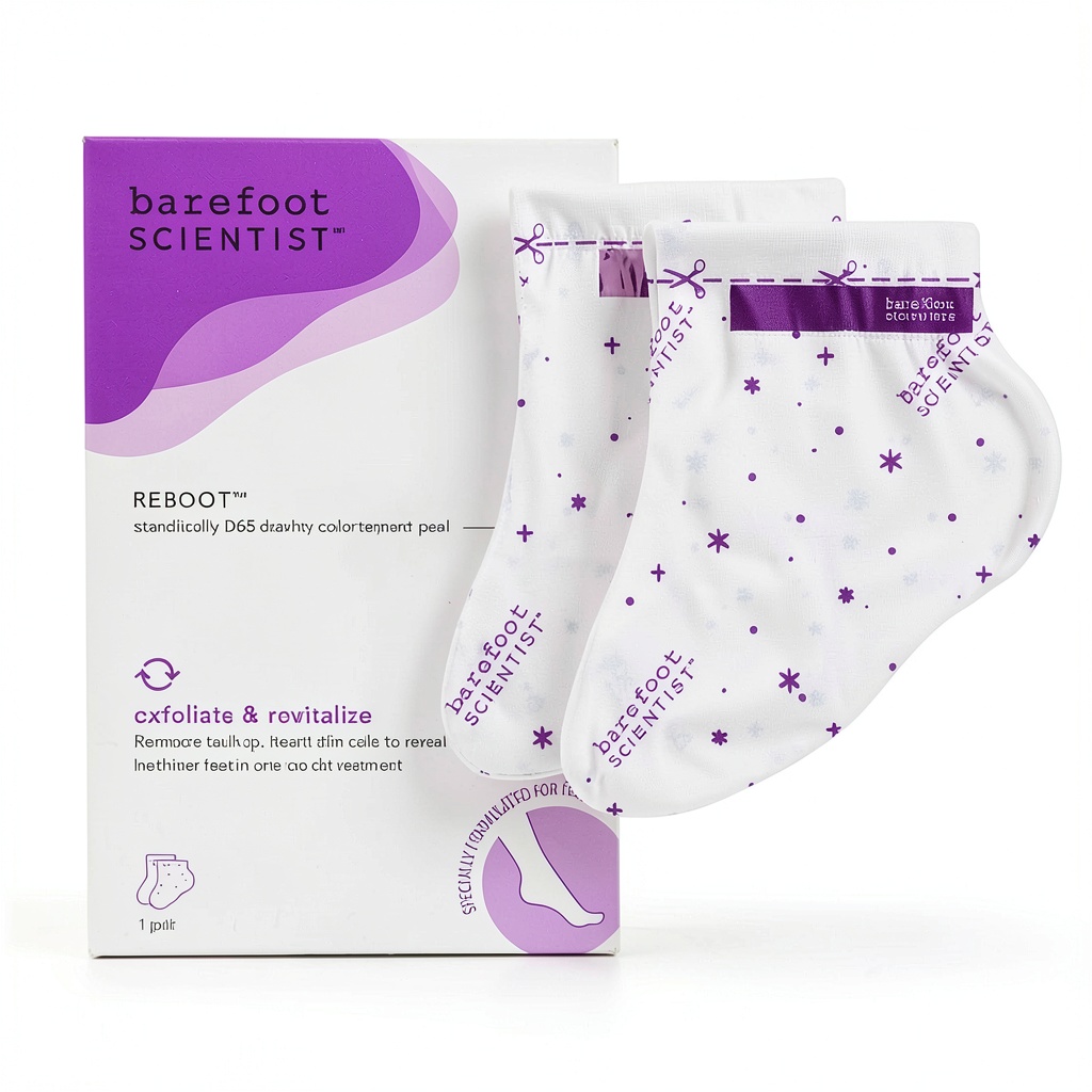 Applying Reboot foot mask booties to clean feet