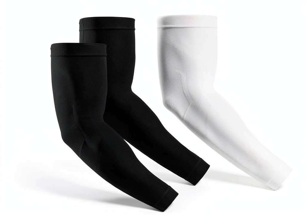 Person wearing SunGuard cooling arm sleeves while cycling